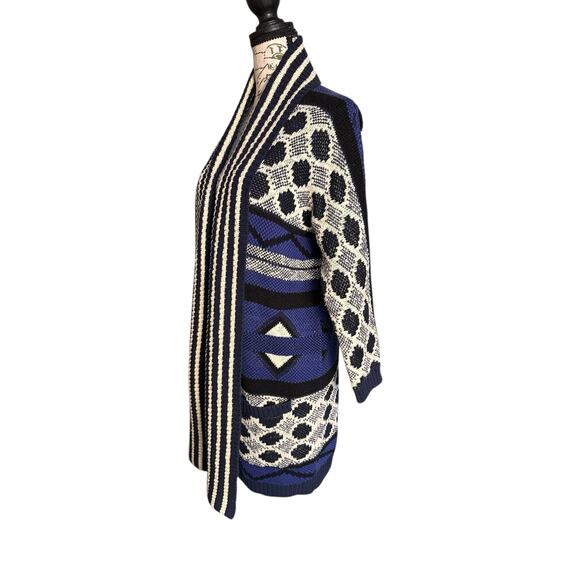 Lucky Brand Long Knit Cardigan XS/S – Southwestern Geometric Pattern Boho Indie - Picture 1 of 9